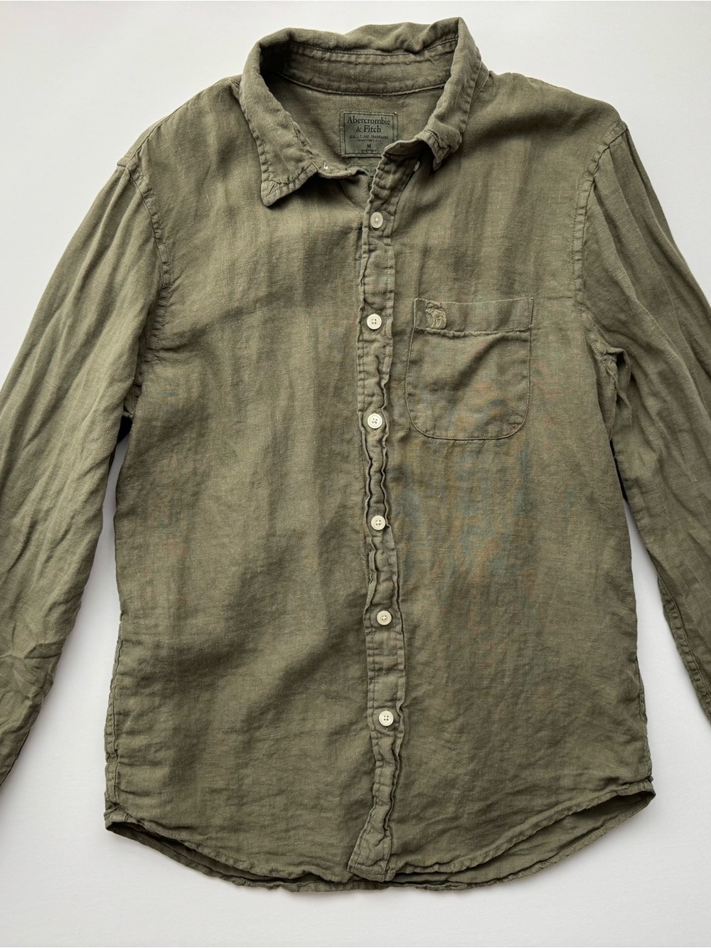 Abercrombie Lightweight Preppy Casual Fall Layering Linen Shirt